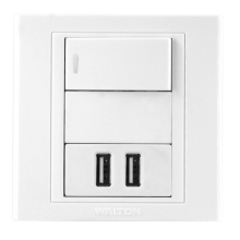 E4USBSPW16 Pearl White (2 USB Charger with Switch )